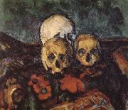 Paul Cezanne carpet three skull painting